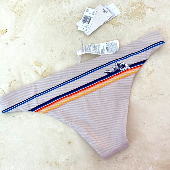 Rip curl Last Wave ribbed striped cheeky bikini bottom XL - Picture 3 of 4